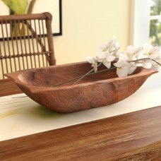 Bay Isle Home Glenfield Deep Wooden Dough Bowl with Handles BAYI7991